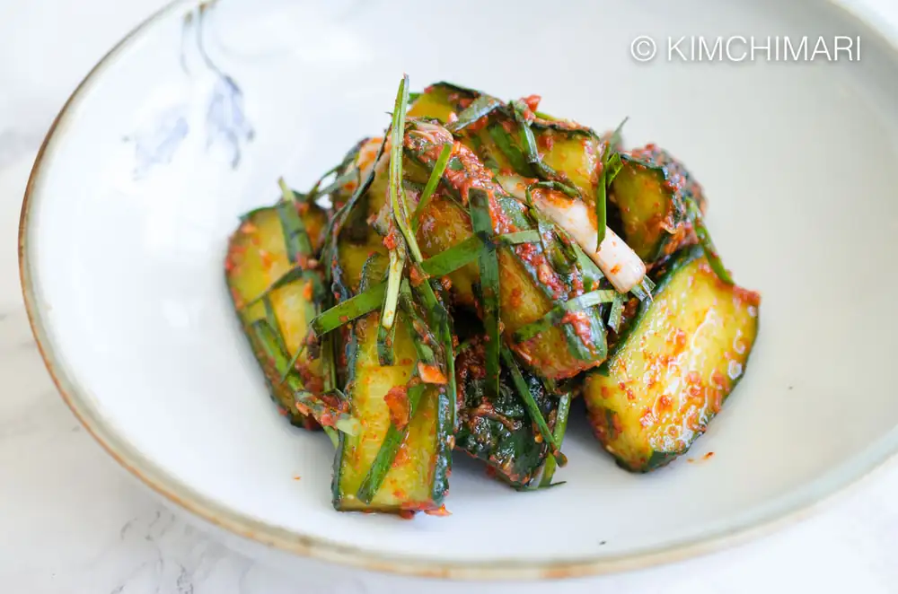 Kimchi de pepino rápido y fácil. Vegano y sin gluten