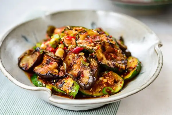 Gaji Hobak Muchim (Grilled Eggplant and Zucchini)