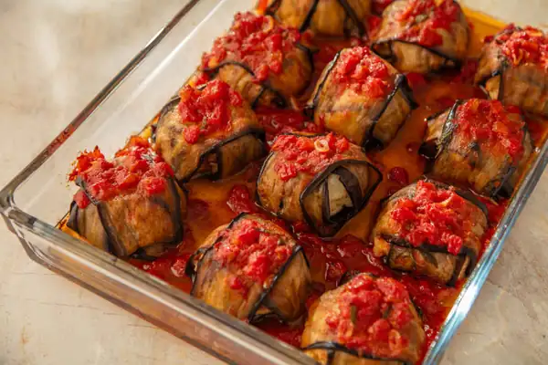 Potato-Stuffed Eggplant