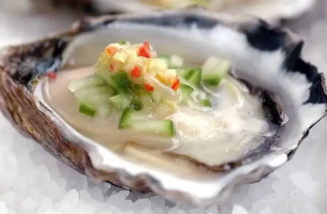 Marinated Oysters with Chili, Lime and Gin