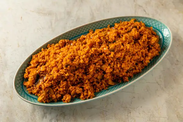 Pilaf de bulgur con champiñones