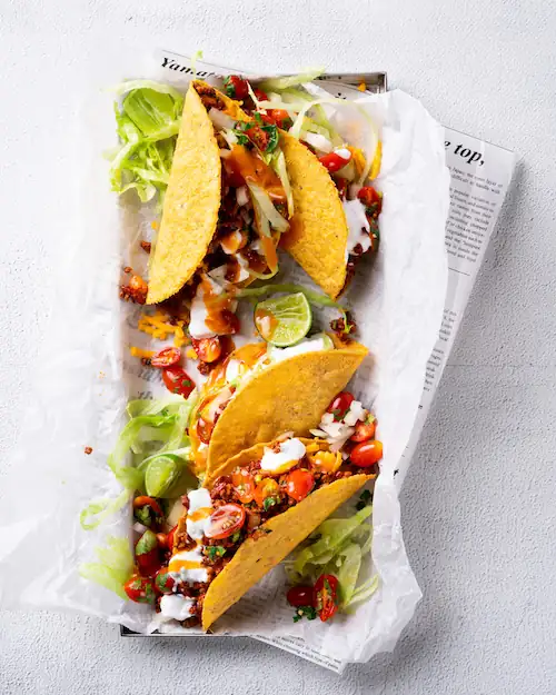 Tacos rápidos de carne con chorizo