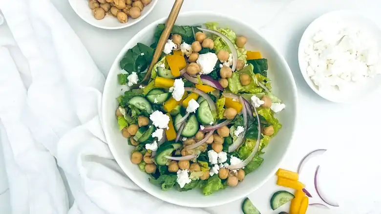 Spiced Chickpea Greek Salad Recipe