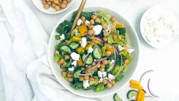 Spiced Chickpea Greek Salad Recipe