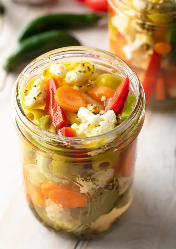 Homemade Giardiniera Pickled Vegetables