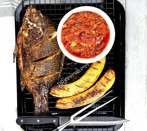 Oven Roasted Tilapia and Plantain (Boli)