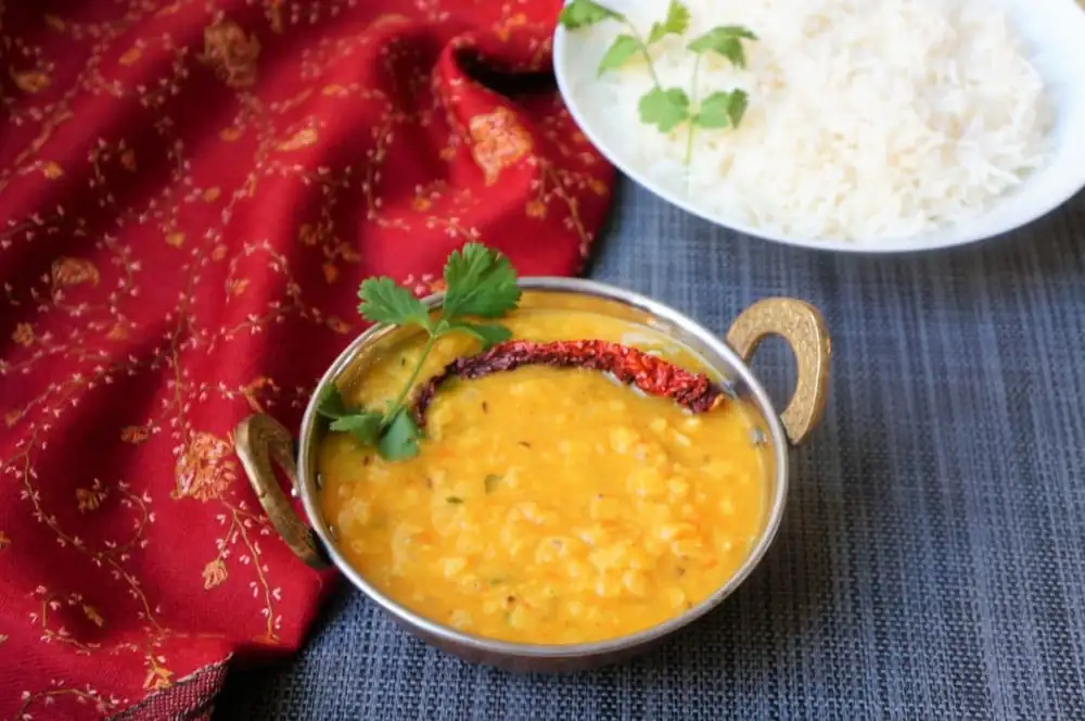 Indian Dal Tadka / Dal Fry with Basmati Rice