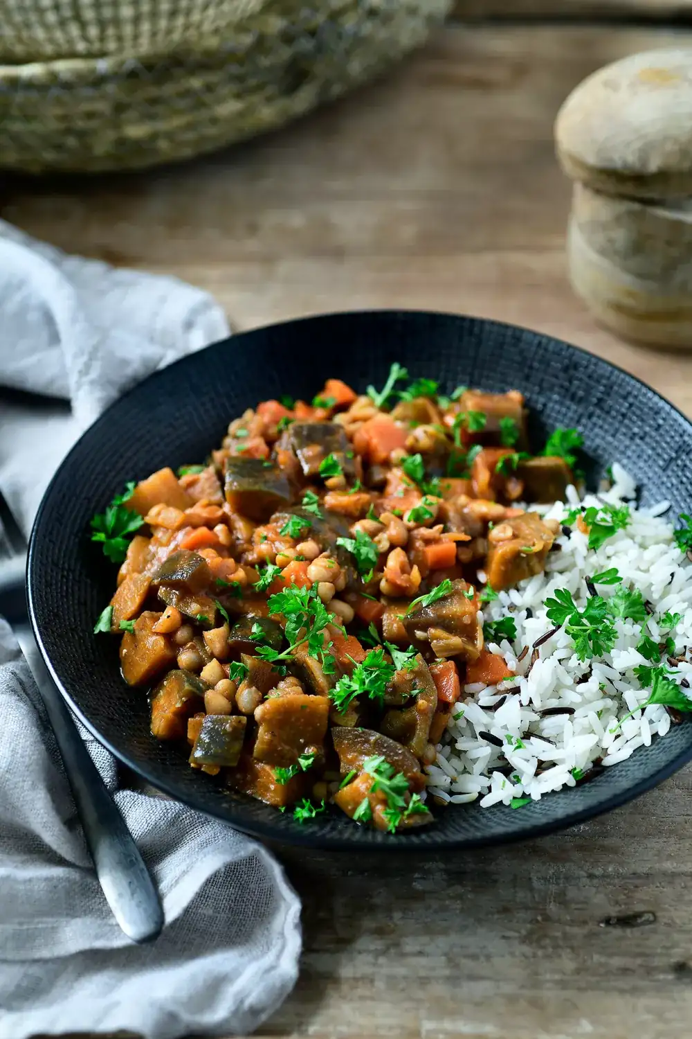 Veggie stew with rice