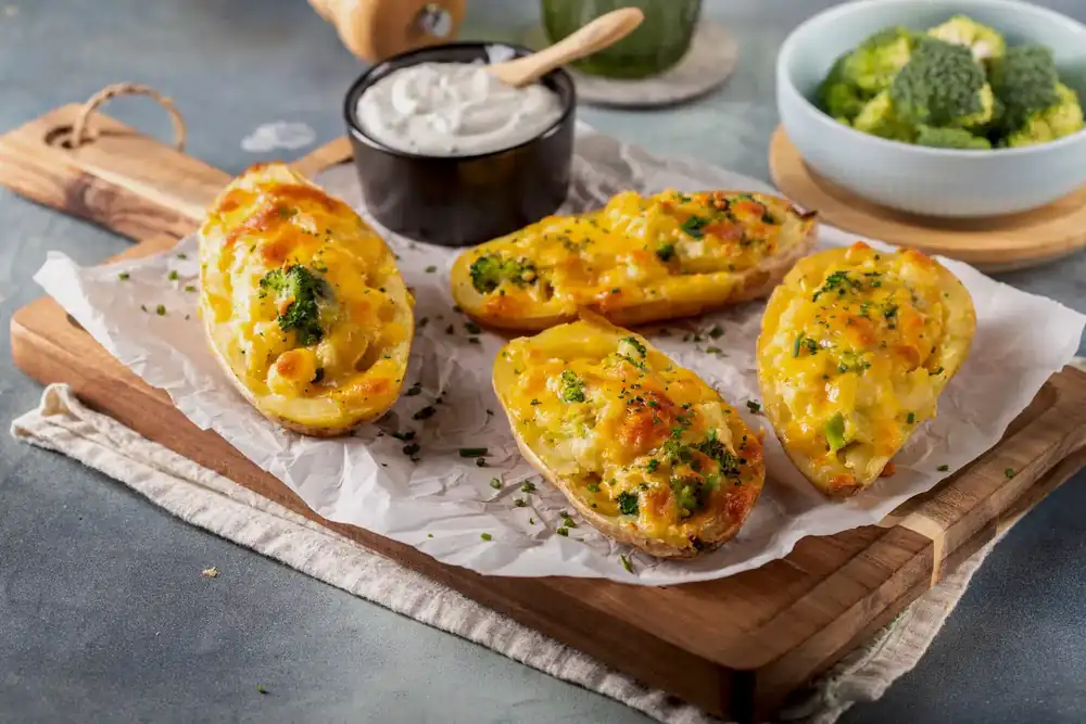 Broccoli & Cheese Stuffed Baked Potatoes