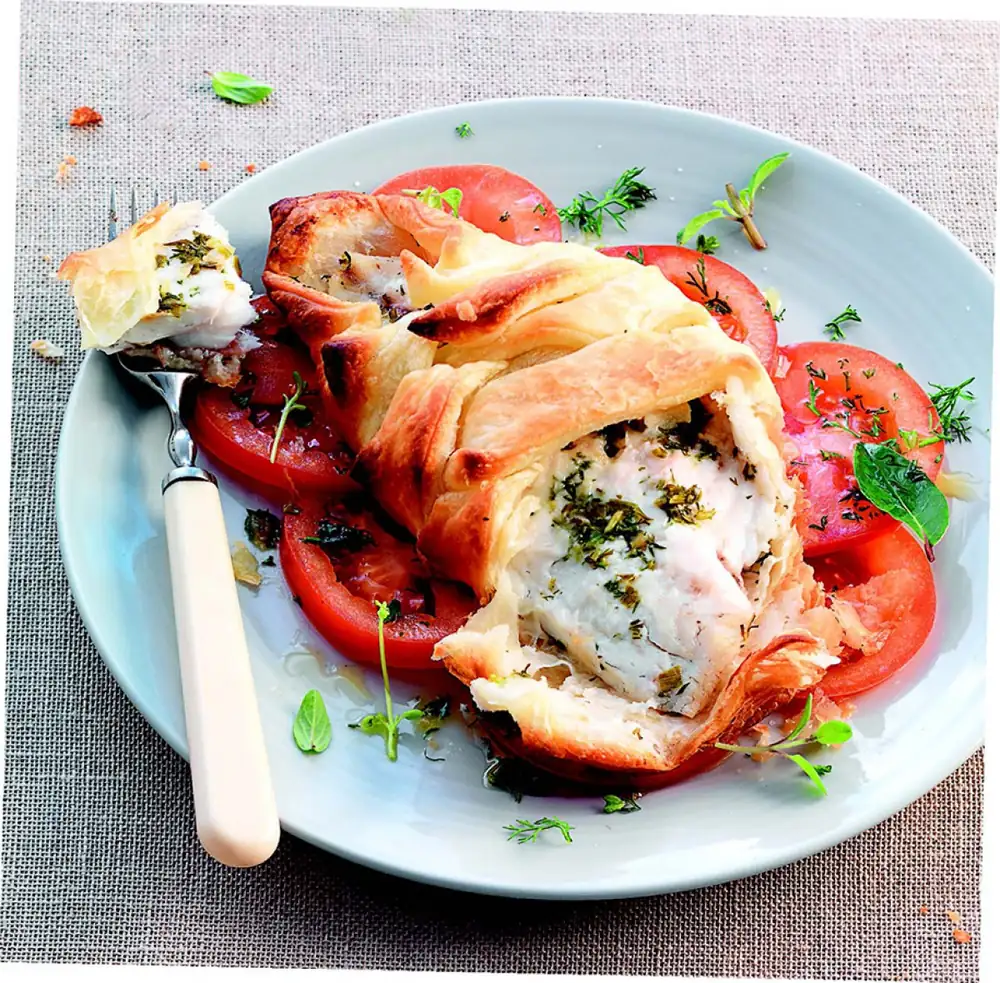 Sea Bream with Herbs in Puff Pastry