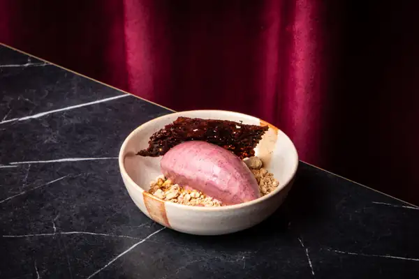 Hibiscus And Yoghurt Ice Cream Caramelised White Chocolate Pepper Tuiles Recipe