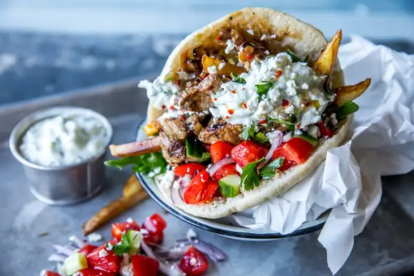 Gyros y pan de pita