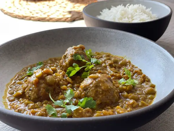 Kofta Chalau (Afghan-Style Meatballs With Saffron, Split Peas, and Sour Plums)