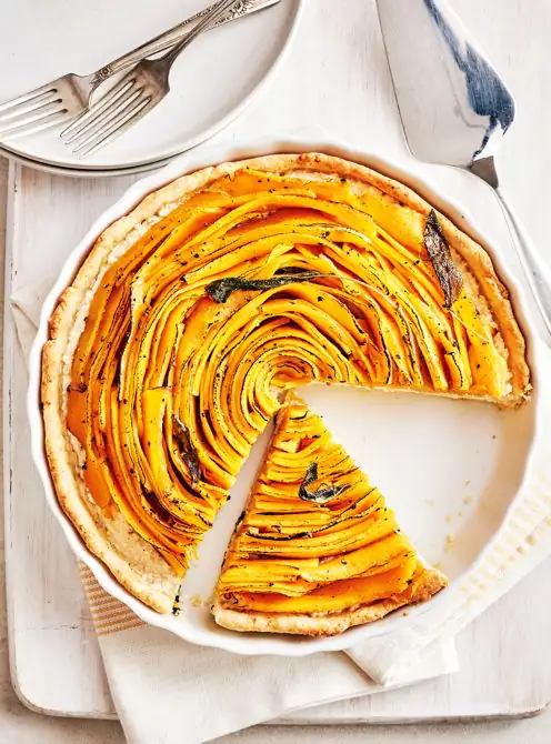 Pumpkin, ricotta and sage tart