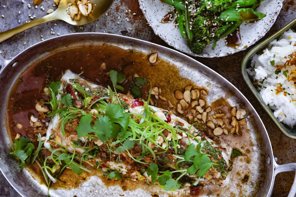 Thai-inspired oven-baked cod