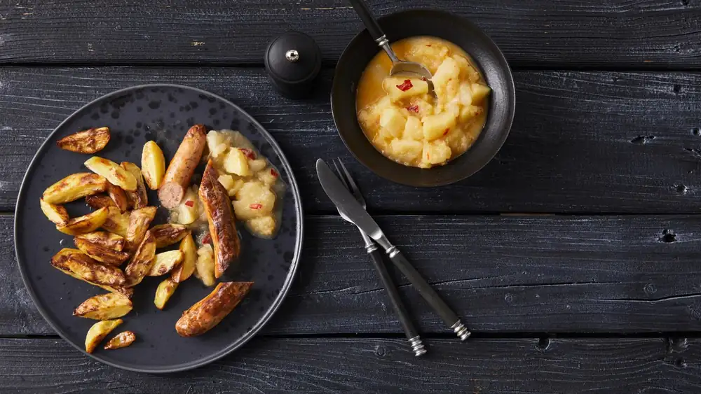Sausage with apple and pear compote for Thermomix®