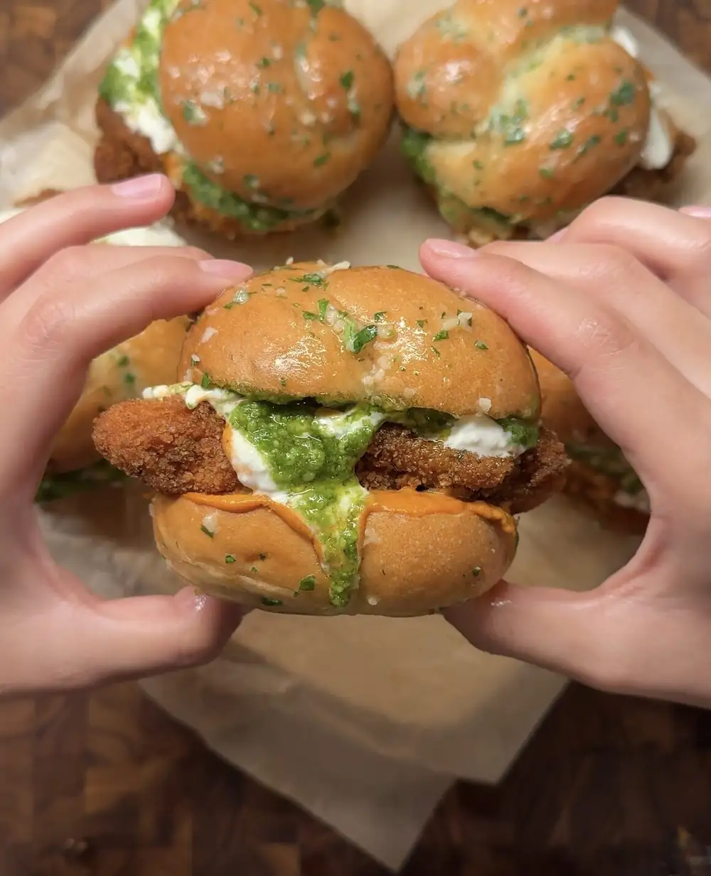 Chicken Vodka Parm Garlic Knot Sliders