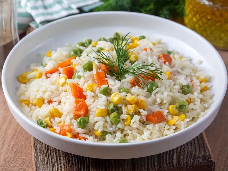 How many servings of vegetable pilaf can you make from 1 cup of rice?
