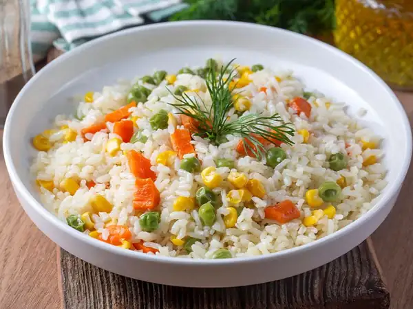 How many servings of vegetable pilaf can you make from 1 cup of rice?