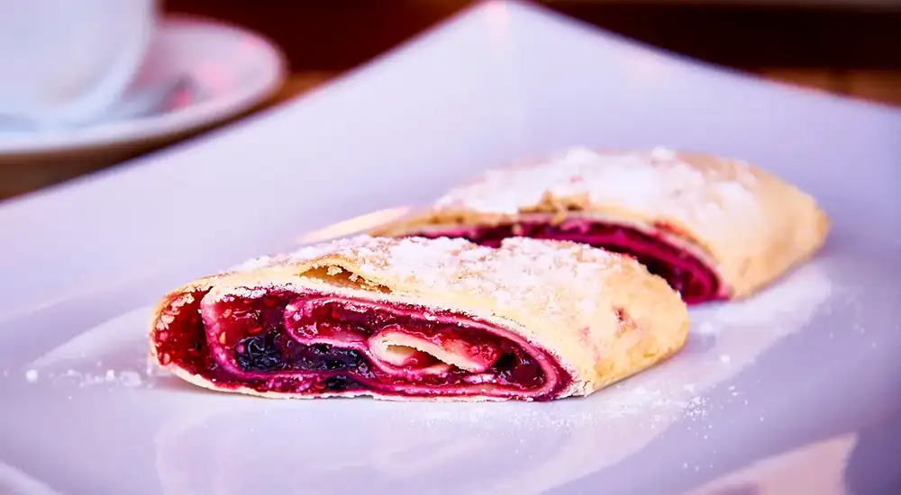 Strudel with jam