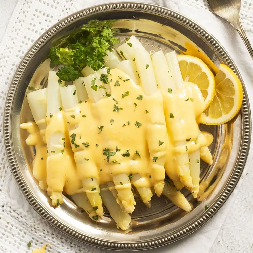 German White Asparagus with Hollandaise Sauce