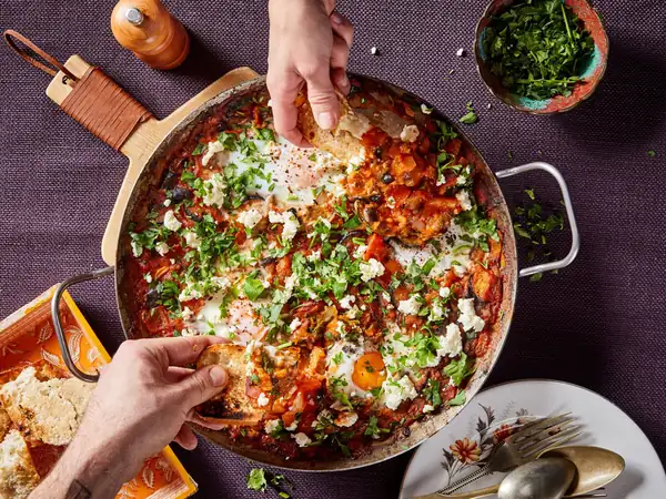 Shakshuka de berenjena asada