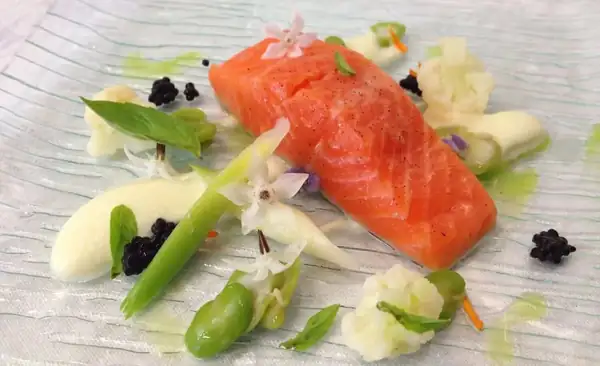 Confit Ocean Trout with Cauliflower Puree