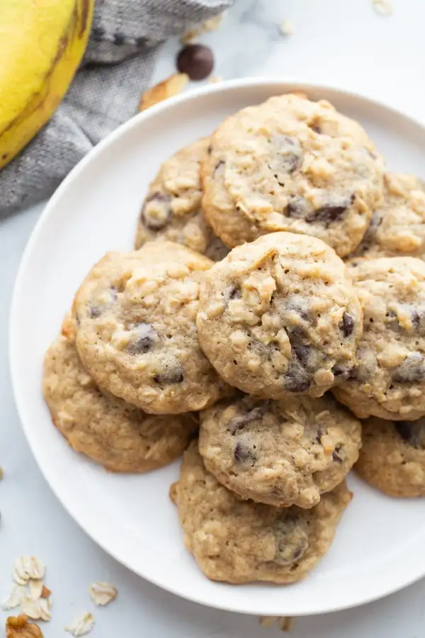 Banana Walnut Chocolate Chip Cookies
