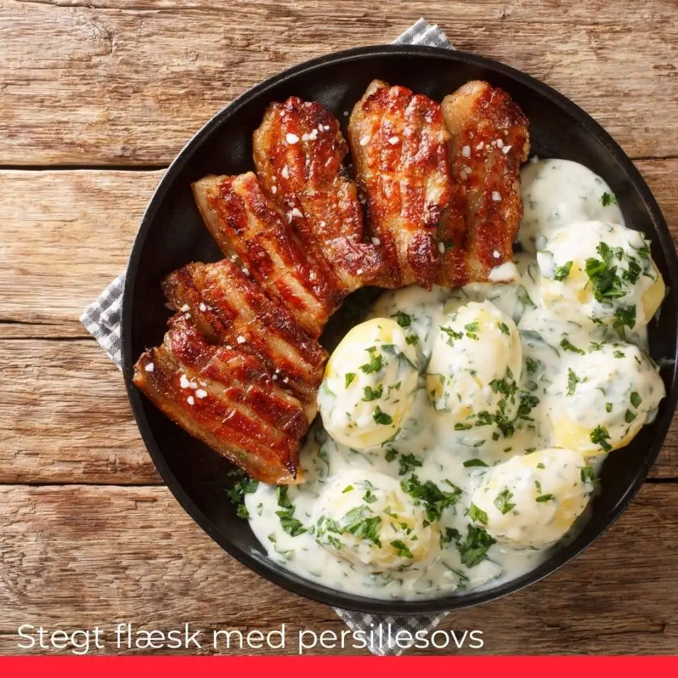 Stegt Flæsk: Danish Roast Pork with Potatoes & Parsley Sauce