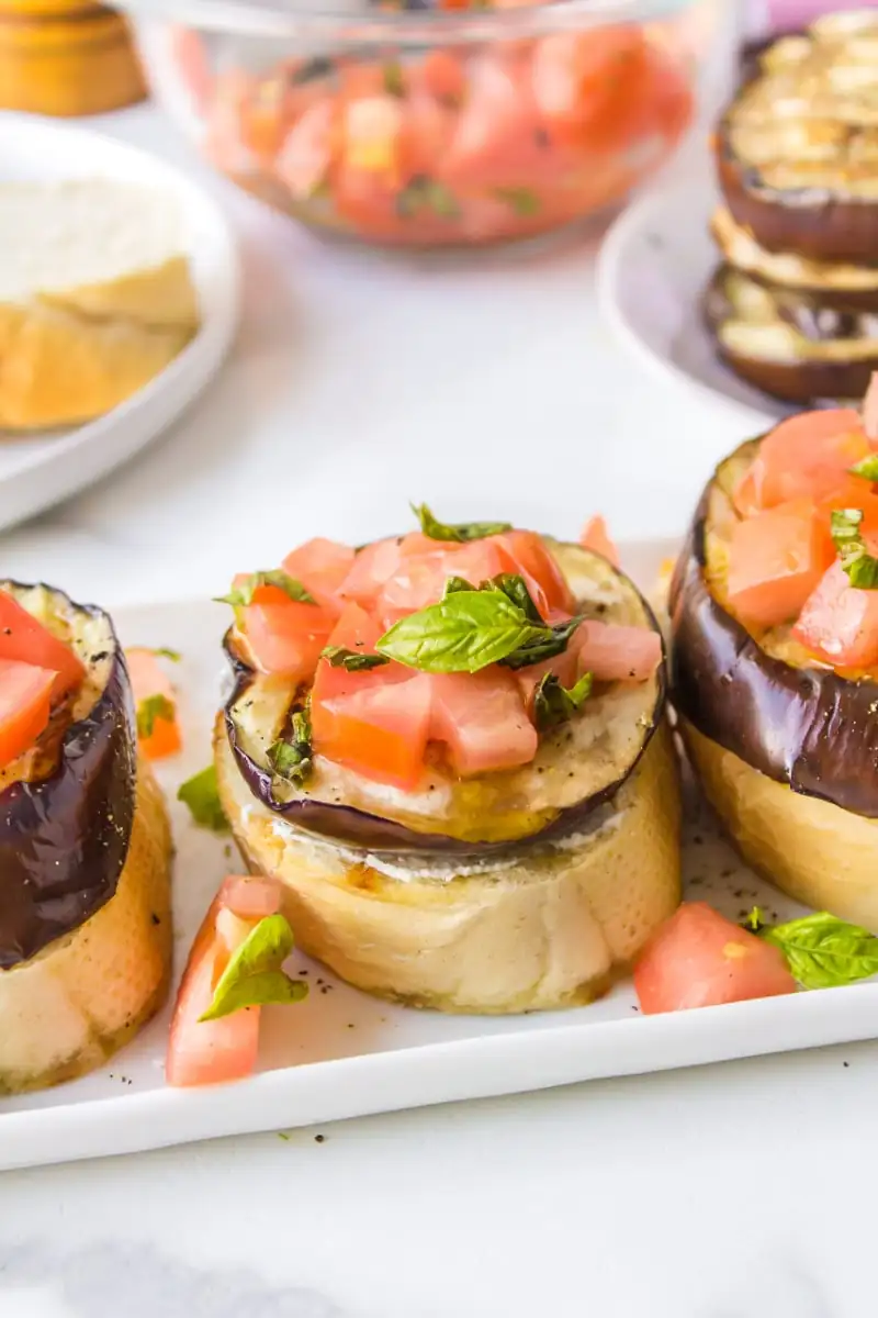 Grilled Eggplant Open Faced Sandwiches