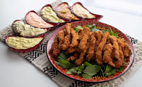 Chicken Fingers with 6 Mayo Dipping Sauces