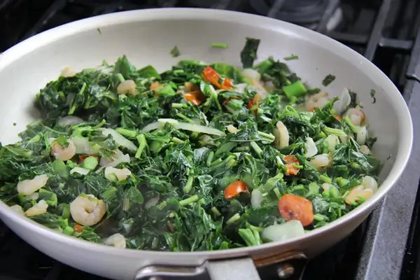 Jamaican Callaloo With Shrimp