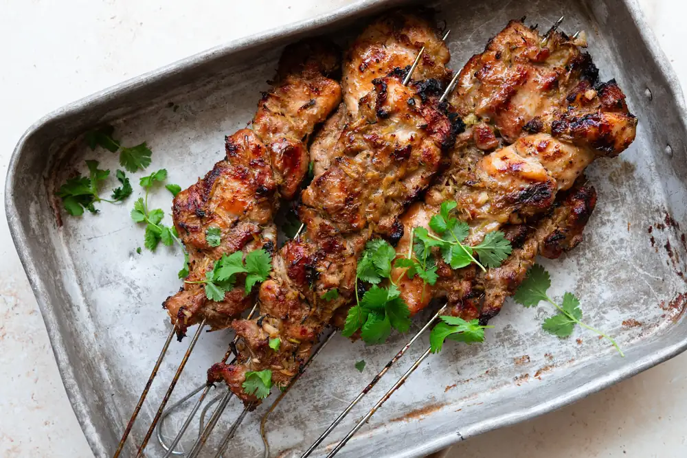 Chicken skewers with lemongrass marinade