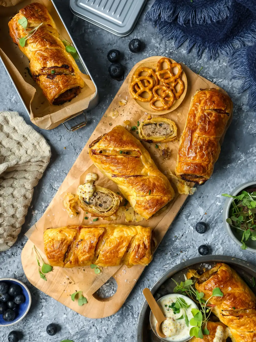 Pork and mushroom sausage rolls