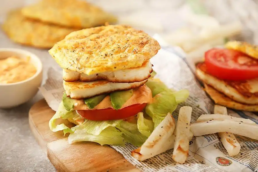 Halloumi Burger with Rutabaga Fries