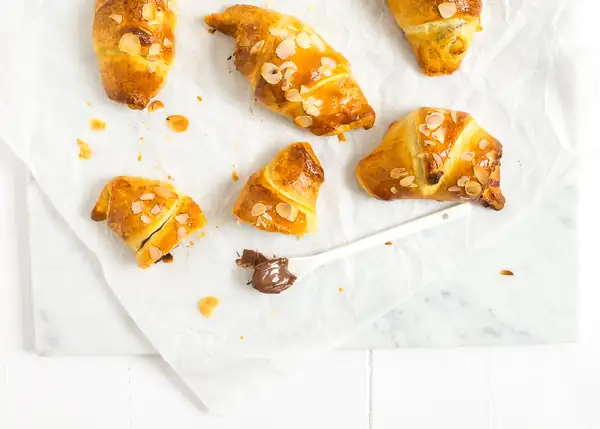 Croissants with Nutella and banana