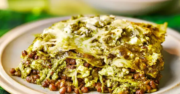 Green veggie lasagne