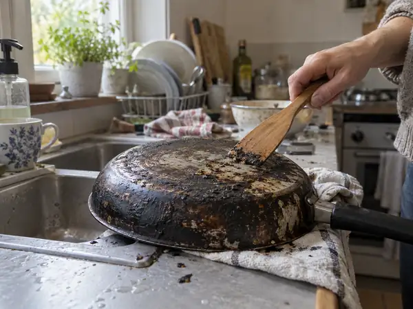 Cómo eliminar sin esfuerzo los depósitos de carbón antiguos de una sartén: un método rápido, sin productos químicos ni costes adicionales