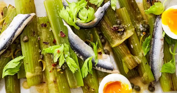 Warm Braised Celery Vinaigrette