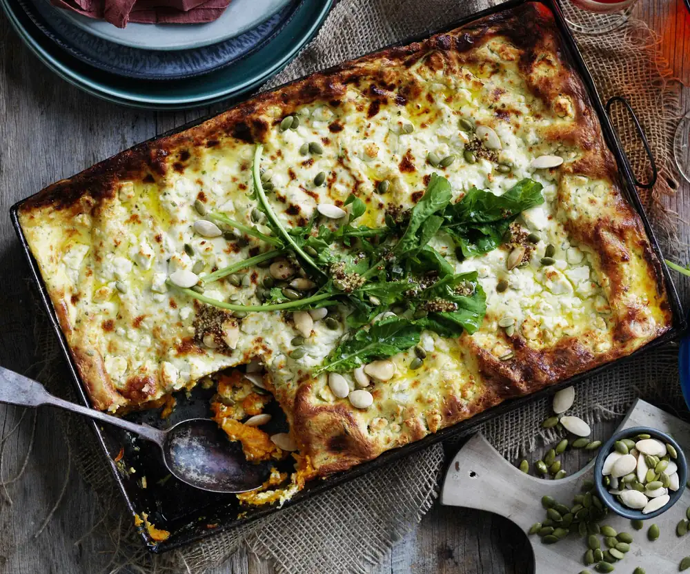 Cómo preparar lasaña de calabaza y queso de cabra