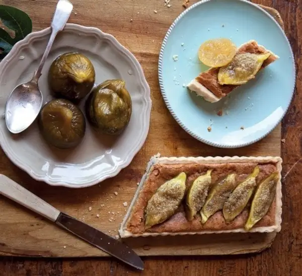 Tarta de masa quebrada con frangipane e higos