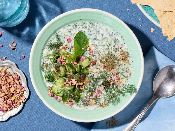 Abdoogh Khiar (Persian cold cucumber soup)