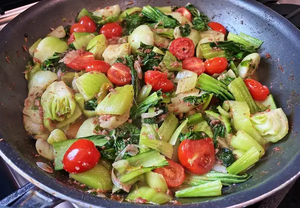 Bok Choy with Corned Beef