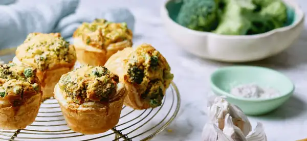 Cheesy broccoli tarts
