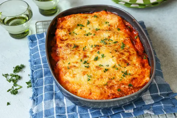 Lasagna with chorizo and vegetables