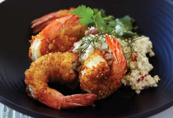 Buttermilk Shrimp with Coconut Quinoa