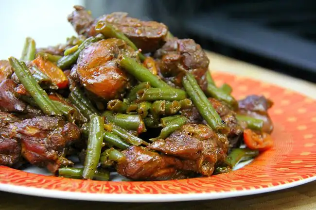Caribbean Ginger Stewed Chicken with String Beans