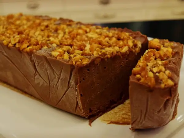 Chocolate ice cream recipe with peanut brittle, submitted by Raquel