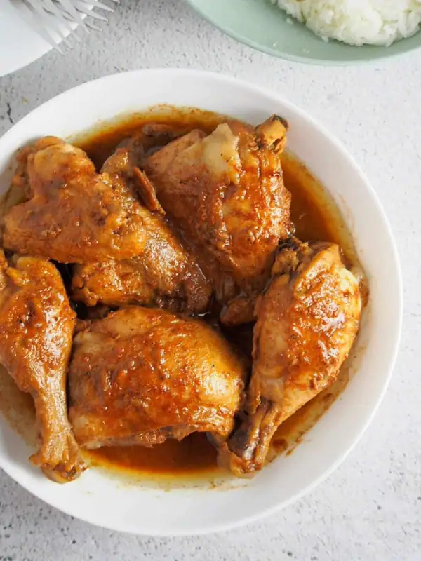 Chicken Adobo with liver spread