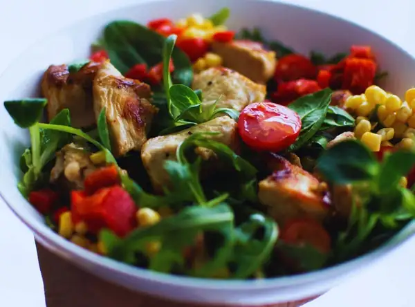 Marinated Grilled Chicken Salad with Roasted Peppers